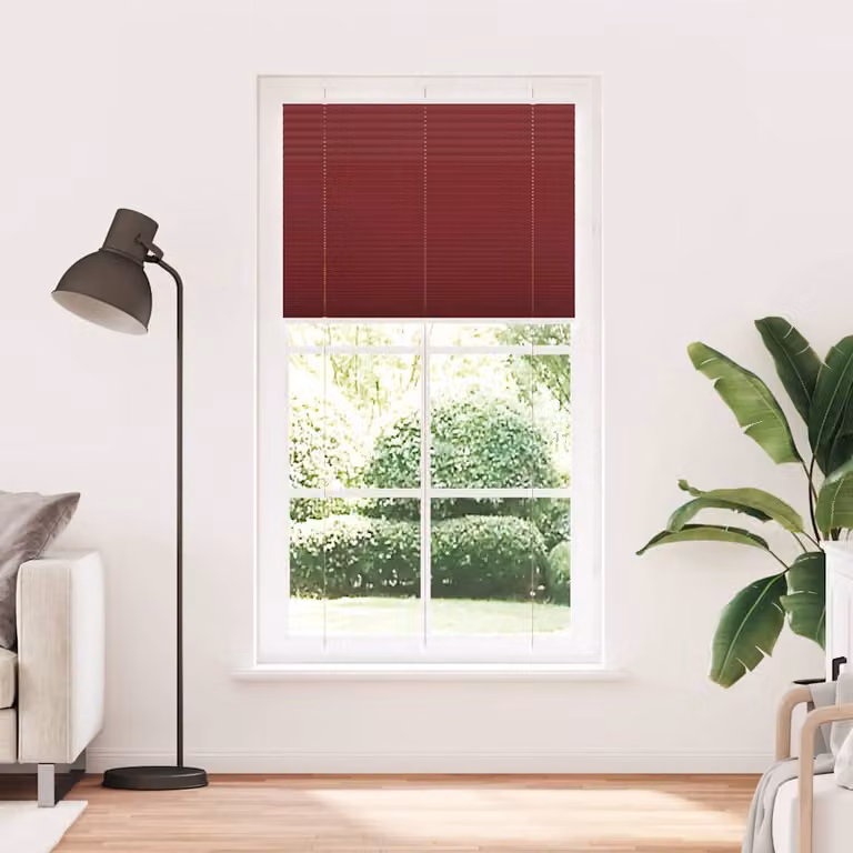 vidaXL Tenda Plissettata Rosso Bordeaux 105x200 cm Larghezza Tessuto