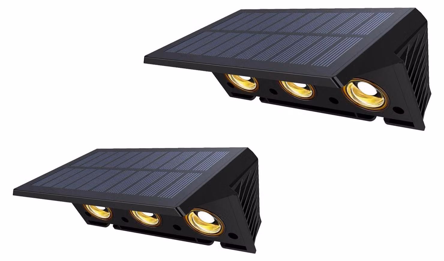 Lampada da parete solare, grado di protezione IP67, con luce superiore e inferiore, confezione da 2 pezzi