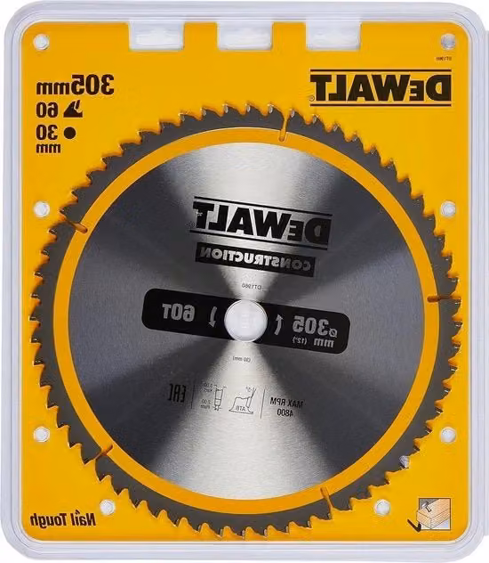 Lama per sega a nastro universale per legno DT1960, 305 x 30 mm, 60 denti, Gialla
