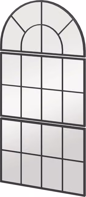 Specchio da parete trifold XYLO con cornice in metallo nero, L: 76 cm, H: 53 cm
