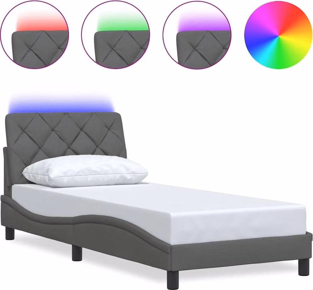 Giroletto con LED senza Materasso 80x200 cm Tessuto