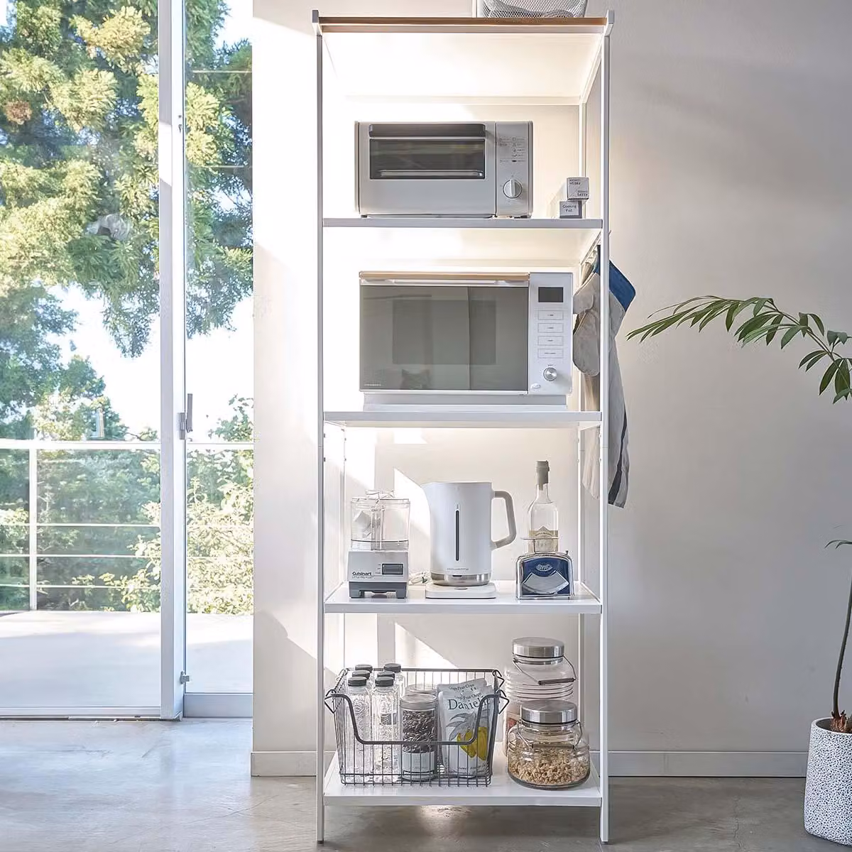 Yamazaki scaffale da cucina verticale in metallo bianco 5 livelli 60x170x46cm "TOWER"