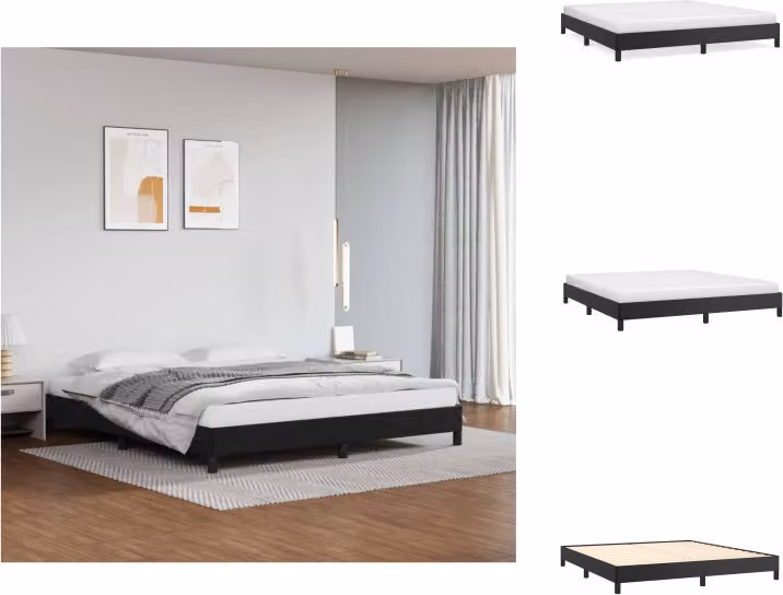 vidaXL Struttura letto nera 180x200 cm in Pelle finta - Letti e strutture letto