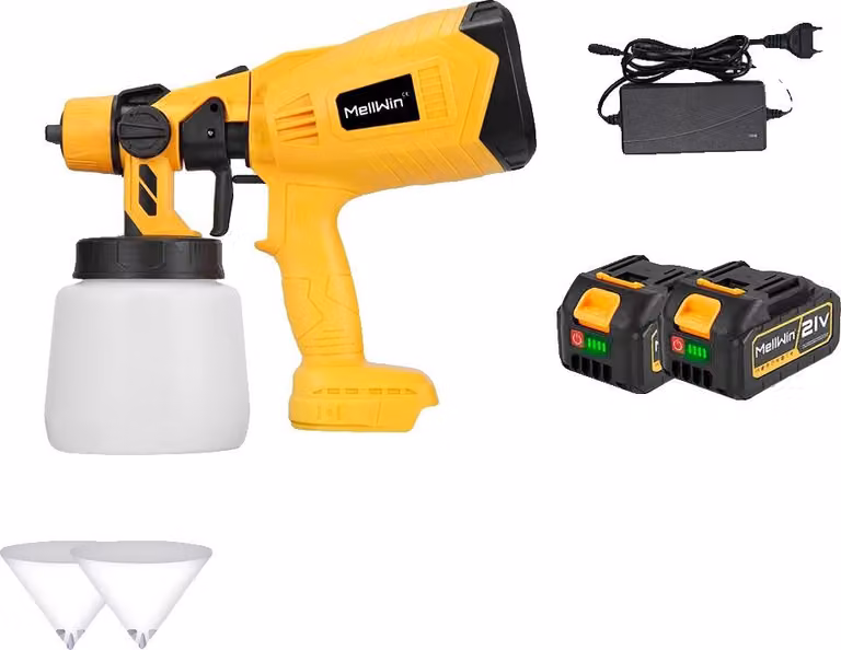 Pistola a spruzzo, alta efficienza, applicazioni versatili, 2 batterie, spina UE