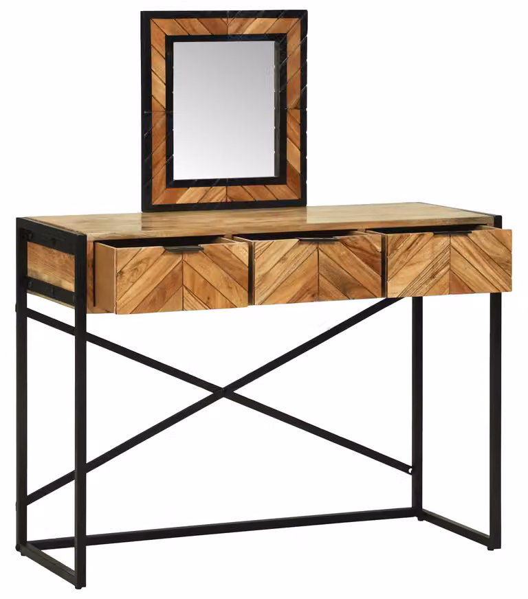 Tavolo da Trucco con cassetto Marrone 100 x 40 x 120 cm
