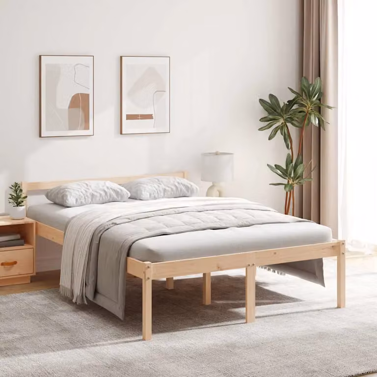 Letto per anziani vidaXL in legno massello di pino rustico L/P: 140 x 190 cm