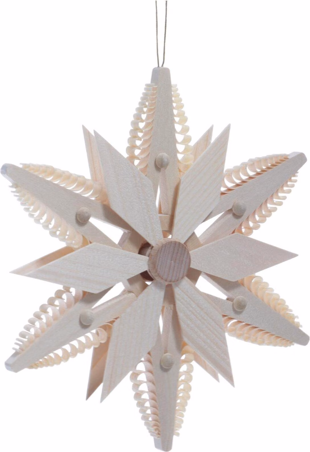 Decorazione per finestre a forma di stella spagnola, realizzata con segmenti di legno, diametro 13 cm, NUOVA