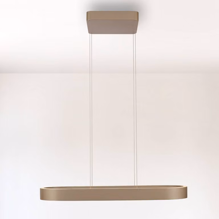 Paul Neuhaus lampada LED a sospensione Q-Stretto, bronzo, 86,8 cm dimmerabile, Bronzo / Ottone antico, Soggiorno / Sala da pranzo, Metallo, Moderno