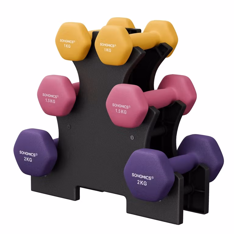 Set di Manubri2 x 1 kg, 2 x 1,5 kg, 2 x 2 kg