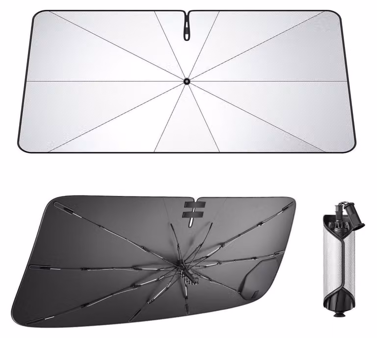 Parasole per parabrezza per Toyota RAV4 dal 2019 al 2025, con isolamento termico, protezione UV, fibra di carbonio e supporti in fibra di vetro