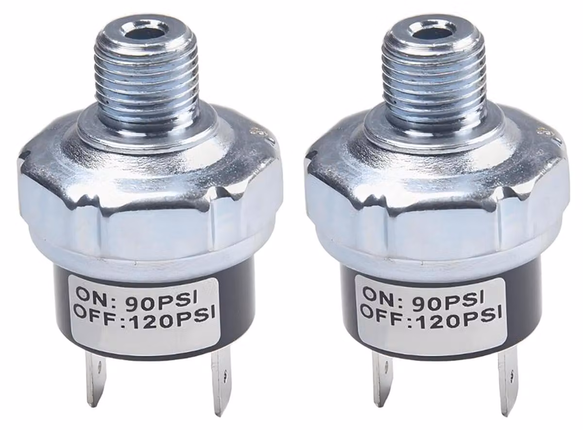2 interruttori di pressione per compressori d'aria, da 90 a 120 psi