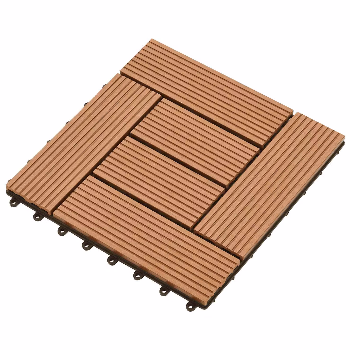 vidaXL Piastrella per Decking 11 pz Marrone 30 x 30 cm WPC