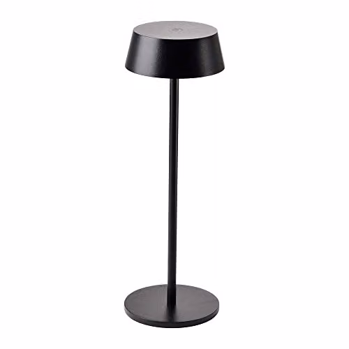Lampada LED da Tavolo 2W Colore Nero in Alluminio ricaricabile con USB C Touch Dimmerabile 3000K