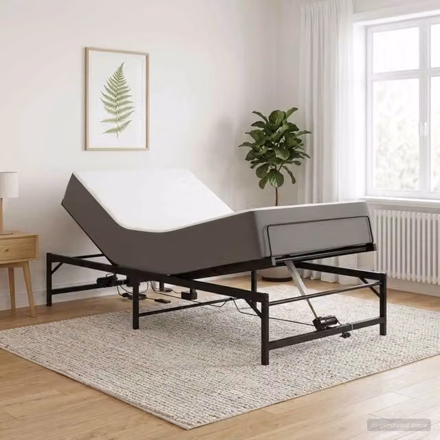Telaio Letto Elettrico Regolabile Nero 90 x 200 cm Acciaio 42021379