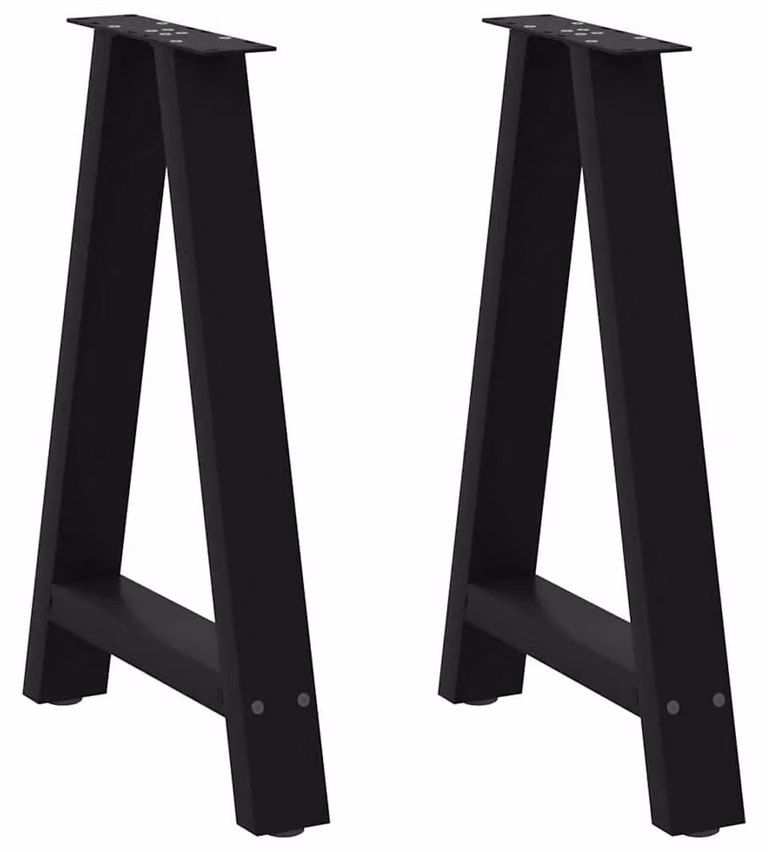 Set di 2 gambe per tavolo da pranzo a forma di "A", in metallo, colore nero