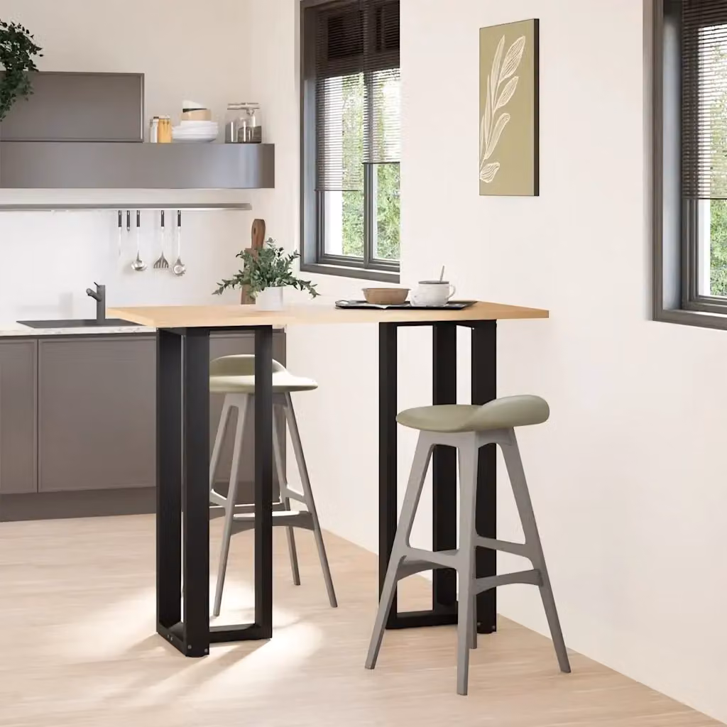 Coppia di gambe per tavolo da bar a forma di T in acciaio nero laccato L/P/H: 50 x 35 x 111 cm