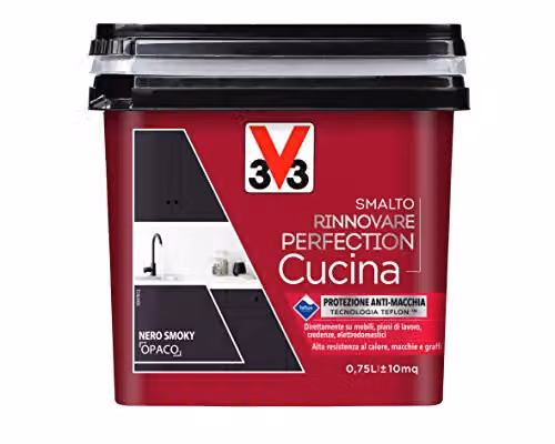 V33 Smalto Rinnovare Perfection Cucina Nero Smoky Opaco 0,75L