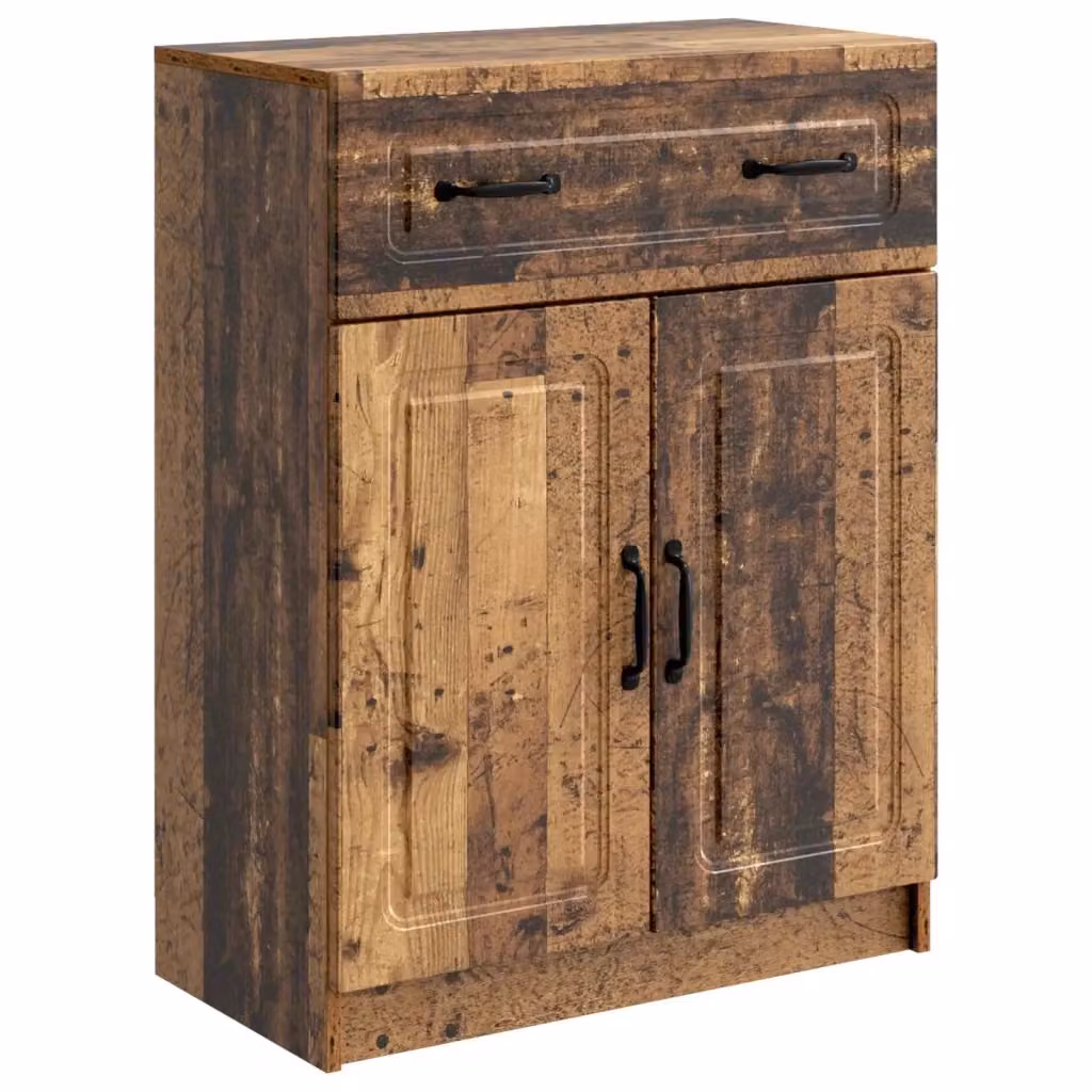 Credenza moderna in legno ingegnerizzato marrone per soggiorno e sala da pranzo L: 66 cm, P: 34,5 cm, H: 87 cm – 2