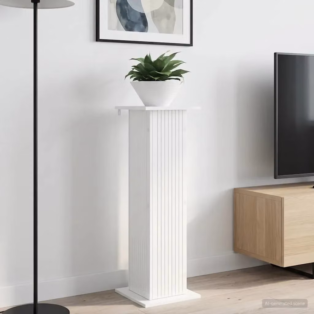 Supporto per piante DESIGN IN in legno bianco lucido, set da 2 pezzi, L/P/H: 30,5 x 30 x 100,5 cm – 2