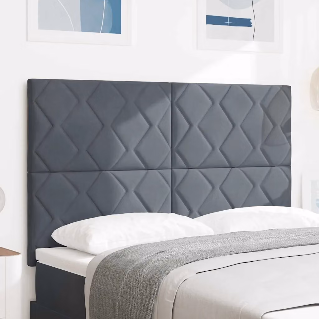 Testiera per letto vidaXL in velluto grigio scuro, larghezza: 160 cm