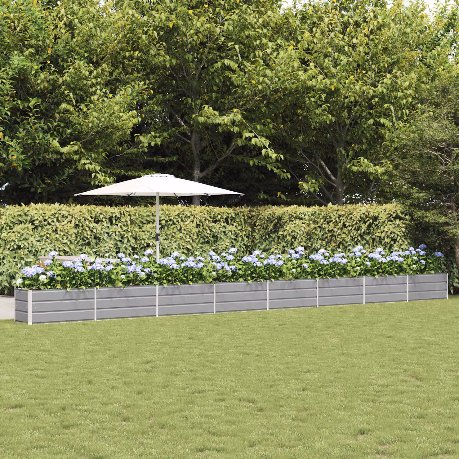 Fioriera vidaXL in acciaio zincato grigio L: 770 cm, P: 50 cm, H: 45 cm – 1