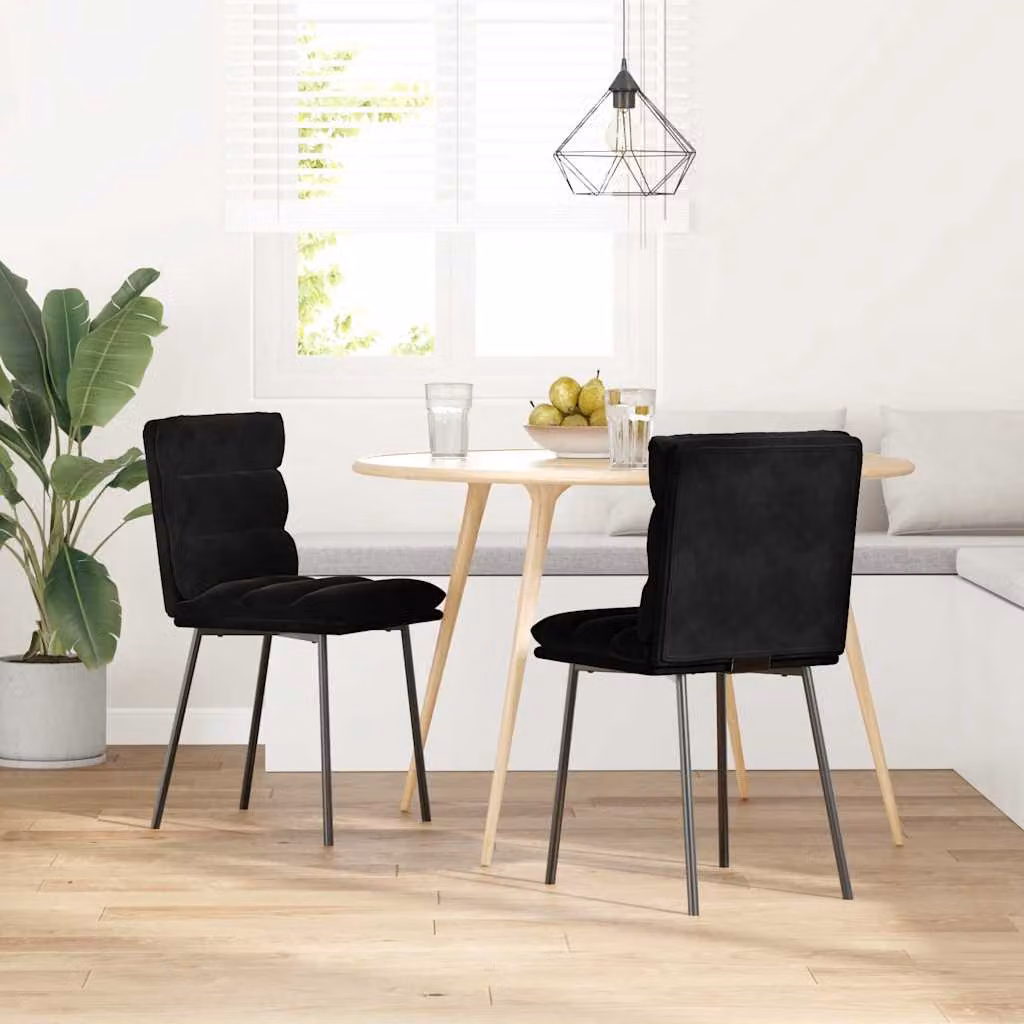 vidaXL Sedie da Pranzo 2 pz Nere in Velluto