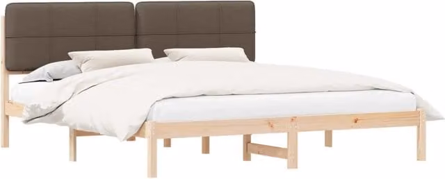 Letto matrimoniale | Letto per adulti | Letto con Testiera Rivestita Talpa 180 x 200 cm Pino massello