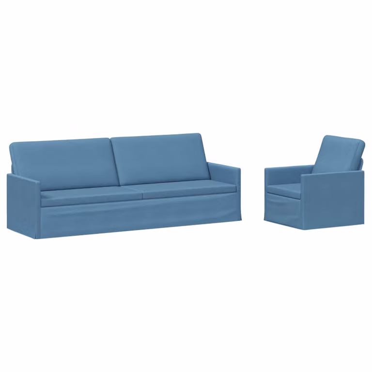 Set di 2 divani moderni vidaXL in tessuto blu con struttura in metallo per il tuo soggiorno