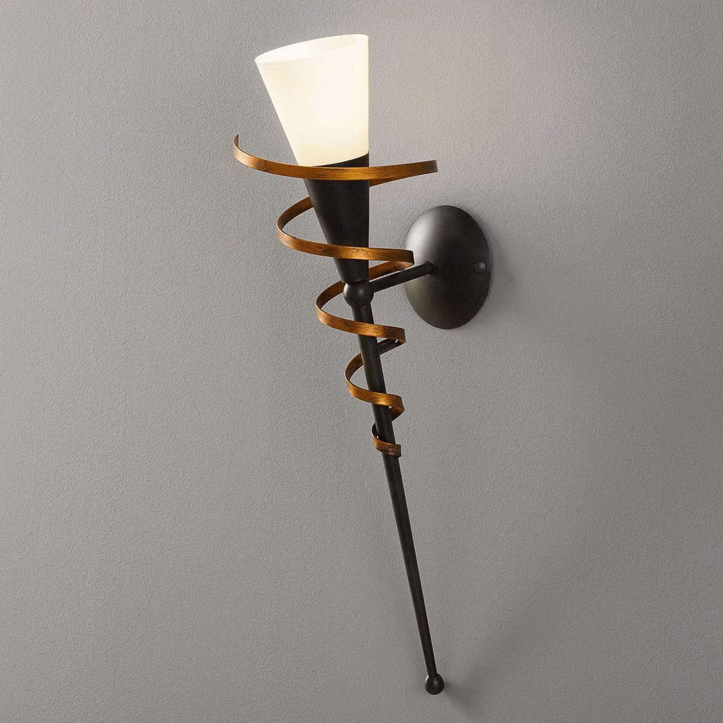 Kögl Applique cono torcia BONITO, dimmerabile, Nero, Soggiorno / Sala da pranzo, Metallo, Campagna / Rustiche, Applique