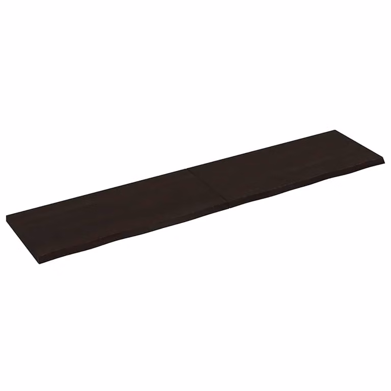 Piano Tavolo in Rovere Massello con Bordo Naturale vidaXL, Marrone, L: 220 cm, P: 50 cm, H: 2-4 cm