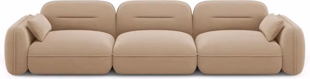 Divano modulare Sydney Cosmopolitan Design a 4 posti in velluto colore sabbia