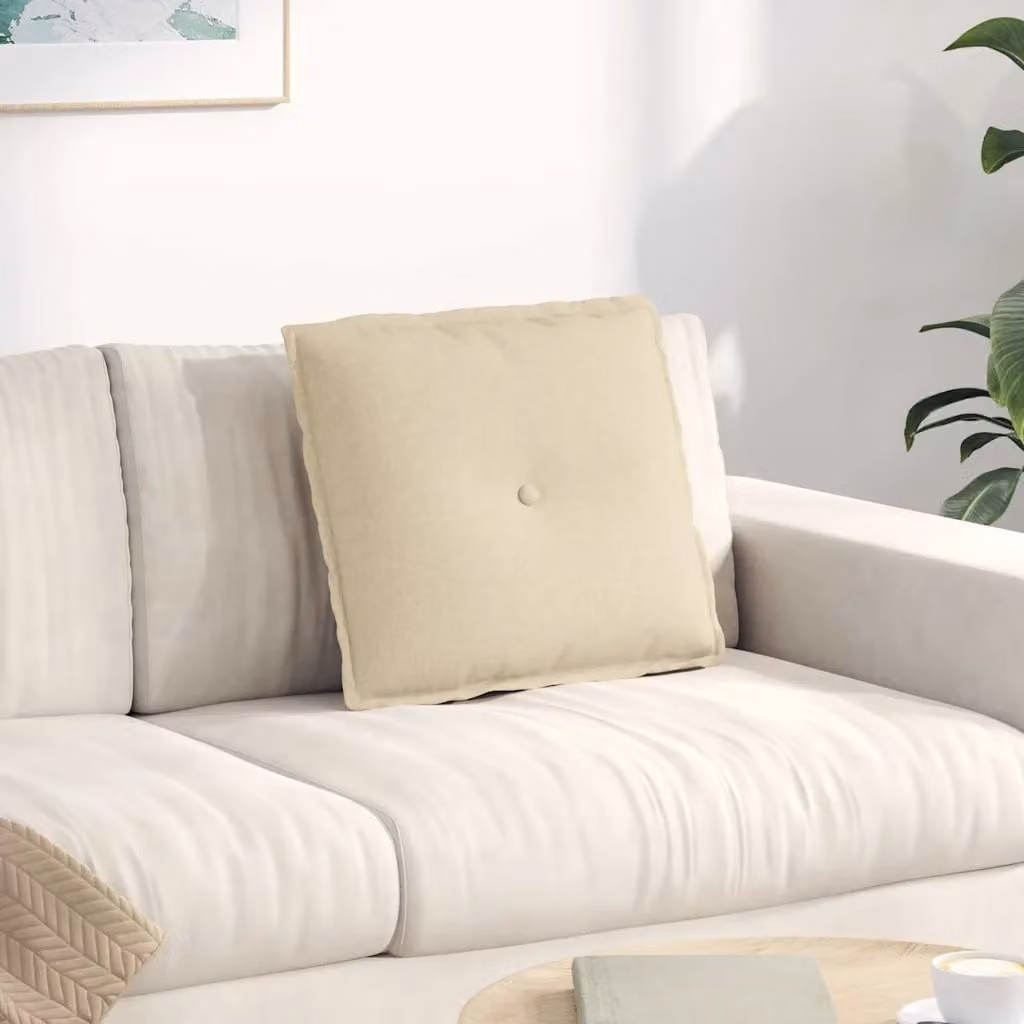 Cuscino per schiena ergonomico e sagomato vidaXL in tessuto beige, L 50 x P 19 x H 45 cm