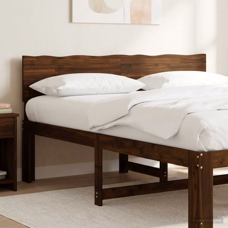 Testiera per letto vidaXL ROSTOCK in legno massiccio di acacia, Marrone Scuro, 140 cm