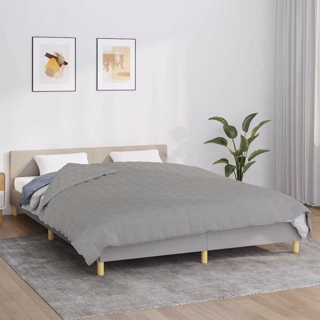 vidaXL Coperta Ponderata Grigia in Microfibra e Cotone, L/P: 200 x 200 cm, 13 kg