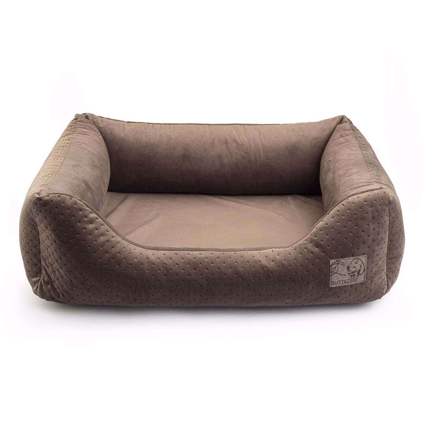 Letto per cani Premium | Misura 1: 63 x 55 x 19 cm | Letto per cani o gatti | Divano per cani, cuscino per cani, lettino per cani Velluto marrone S