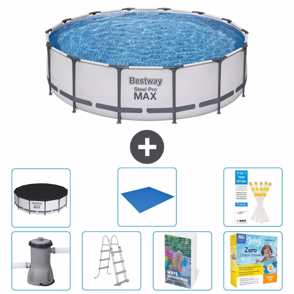 Piscina gonfiabile Bestway Steel Pro MAX, rotonda, 427x122 cm, composta da 6 parti, modello S546