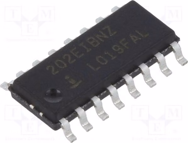 1x, interfaccia integrata full duplex HIN202EIBNZ per bus seriali /422/485, velocità di trasmissione 230 kbps