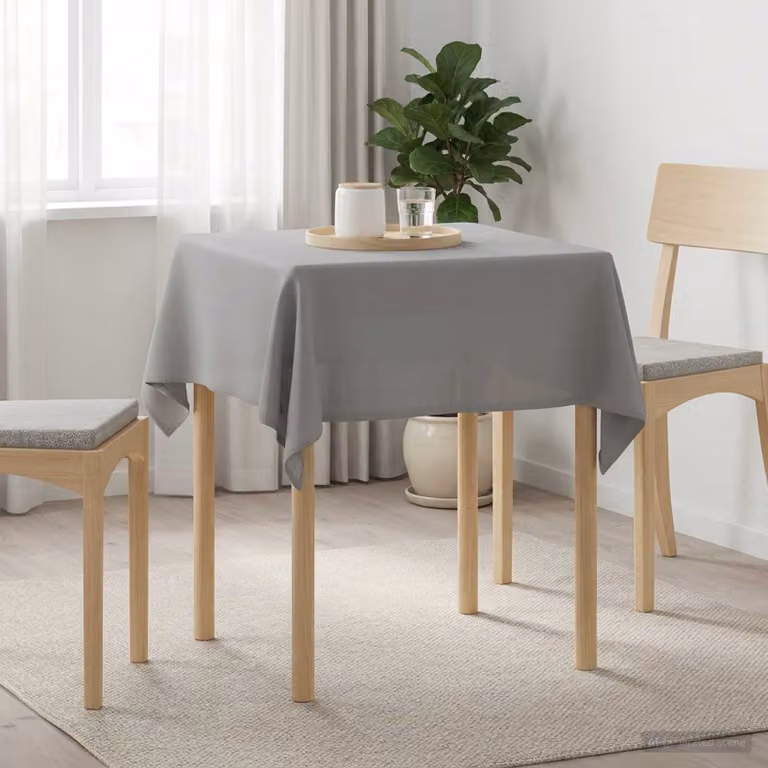 Tovaglia da tavolo quadrata vidaXL in poliestere grigia, idrorepellente e lavabile in lavatrice, L 140 x L 140 cm