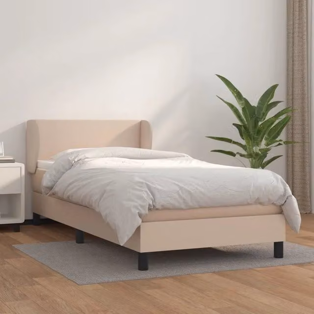 Giroletto a Molle con Materasso-Struttura Letto Cappuccino 90x200 cm Similpelle 799004