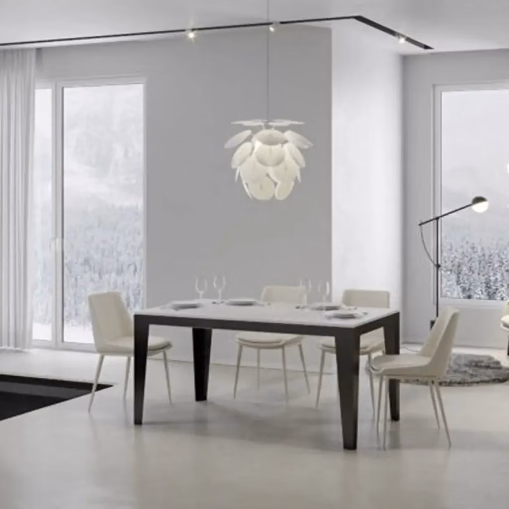 Tavolo allungabile Itamoby Flame Evolution bianco frassino con telaio e gambe in metallo antracite L: 160-420 cm, P: 90 cm – 2