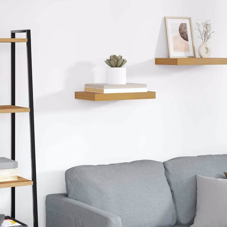 Scaffale da parete moderno vidaXL in legno beige L 40 cm, P 23,5 cm, H 3,8 cm