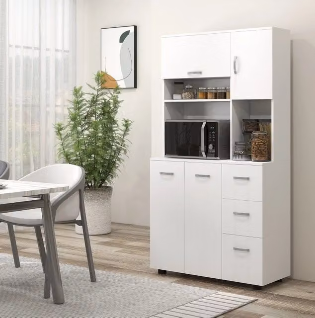 Colonna cucina 89x39,5x168 cm bianca – ampio spazio antiribaltamento