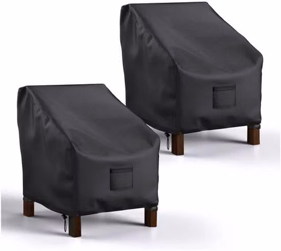 Copertura protettiva per sedia da giardino - Set da 2 pezzi - Tessuto Oxford - Nero - 96,5 x 78,7 x 73,7 cm (38 x 31 x 29 pollici)