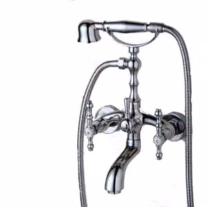 Miscelatore da bagno KRAN retro SILVER CHROME ottone OLYMPIA LAUFERI