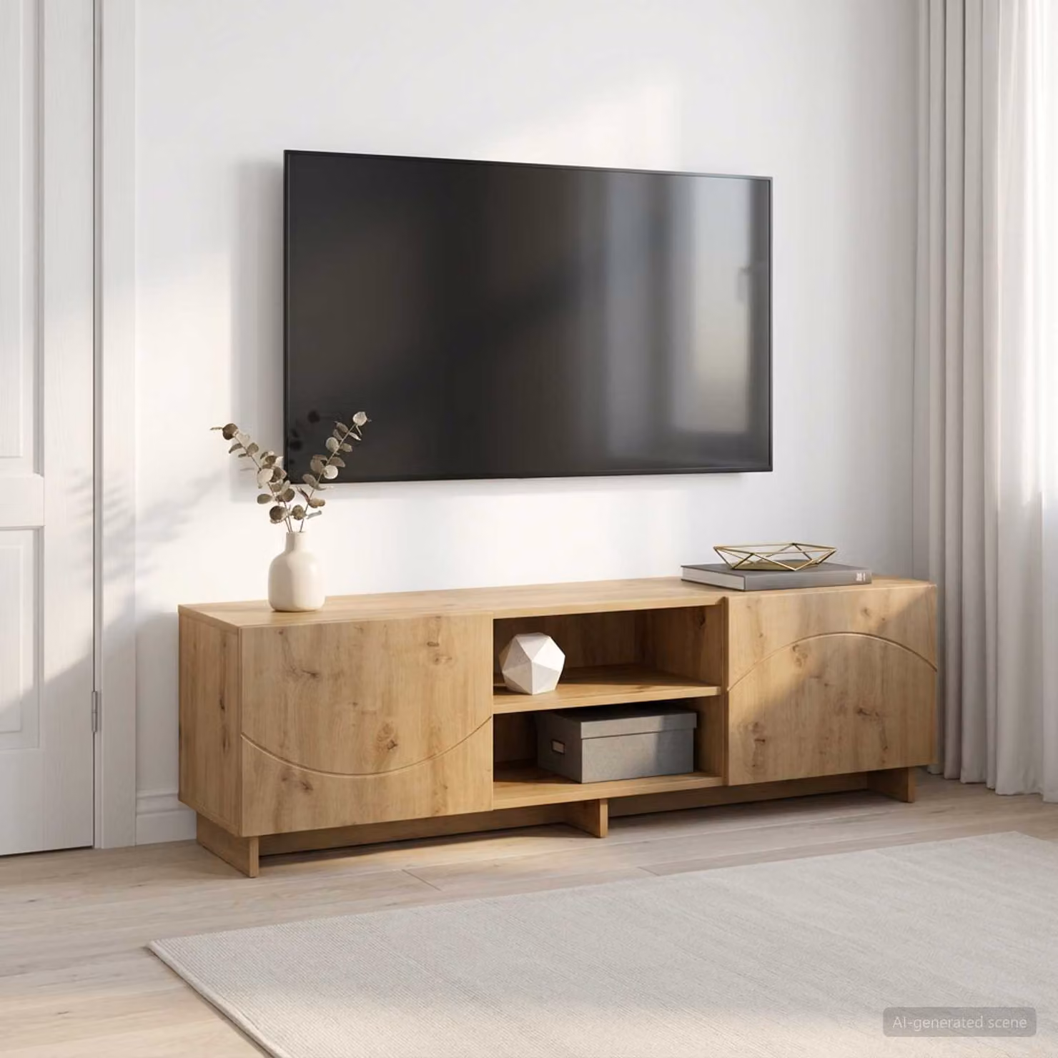 vidaXL Supporto TV 140 x 34.5 x 40 cm Rovere Artigianale