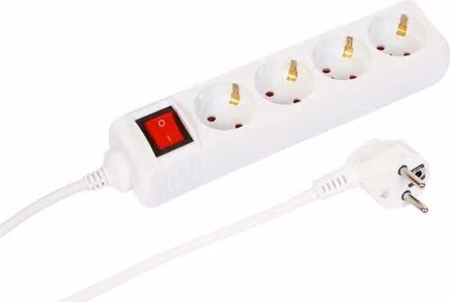 MicroConnect Striscia di alimentazione Schuko a 4 vie con interruttore on/off 1,5 m bianco (MC-GRU00415WS)