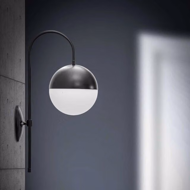 Haines Lampada da Parete Moderna in Metallo e Vetro, Nero o Bianco – 1
