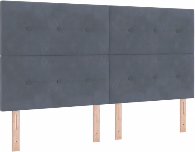 Testiera con illuminazione LED in velluto grigio, Larghezza: 180 cm – 1
