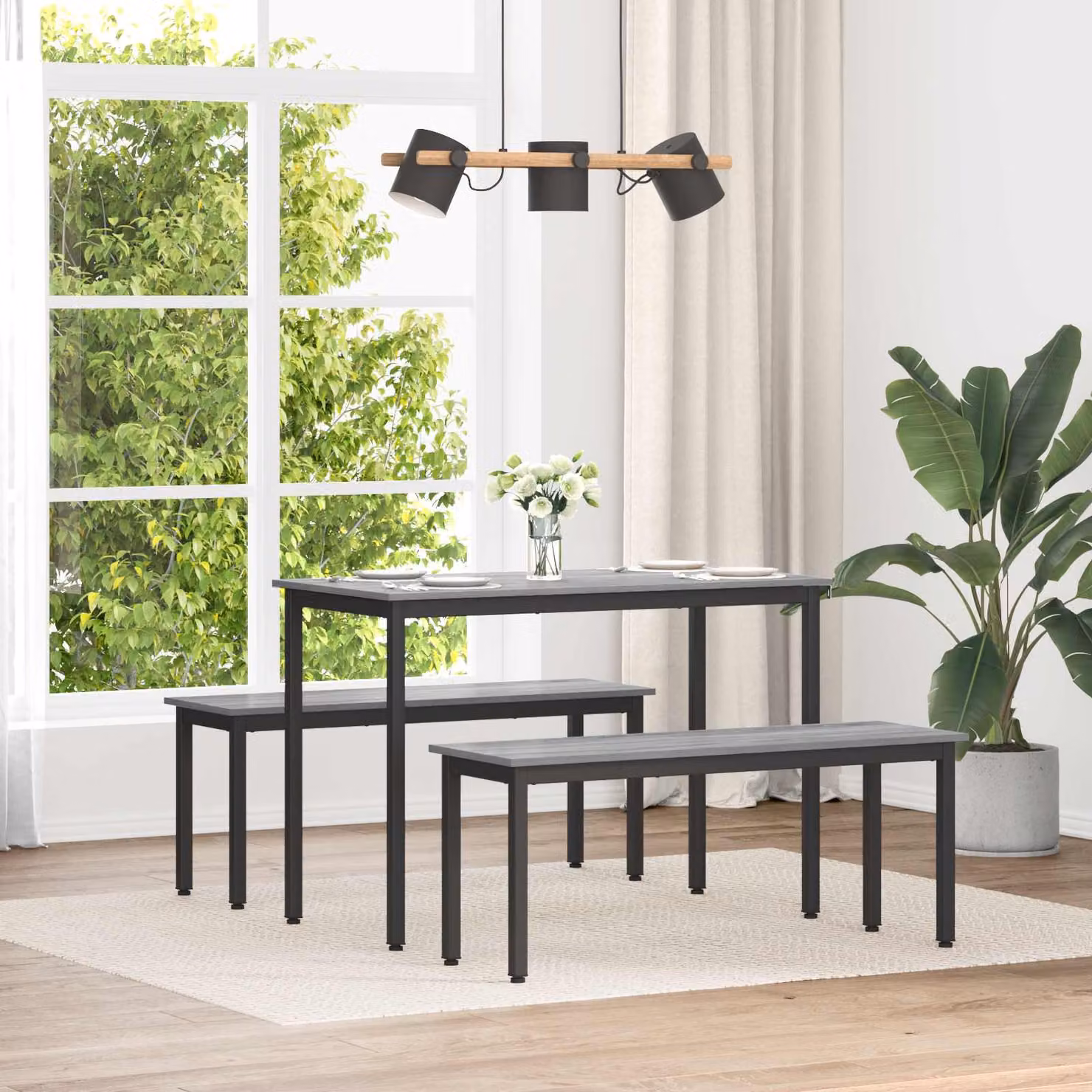 Panchina vidaXL Sonoma grigio in legno ingegnerizzato e metallo L: 110 cm, P: 35 cm, H: 45 cm