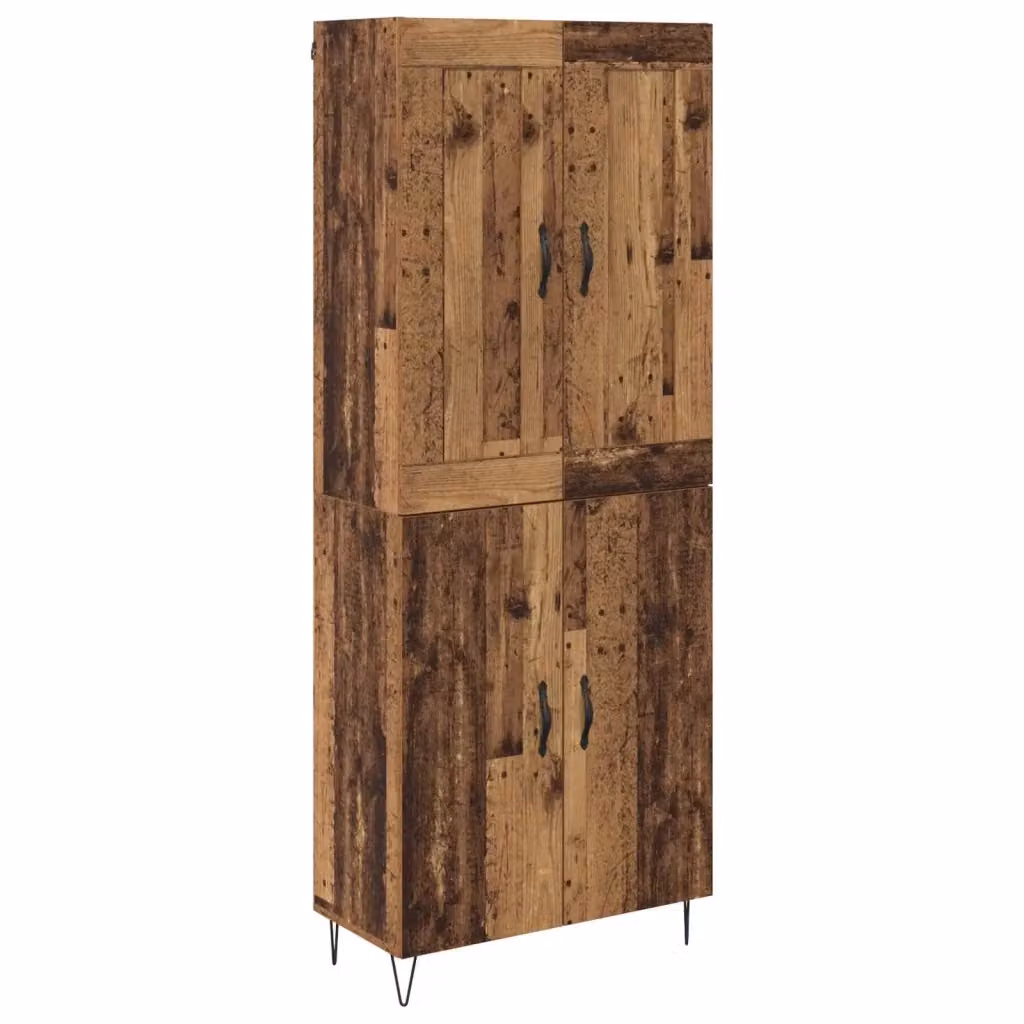 Credenza moderna vidaXL in legno e metallo color marrone L: 69,5 cm, P: 34 cm, H: 180 cm – 2